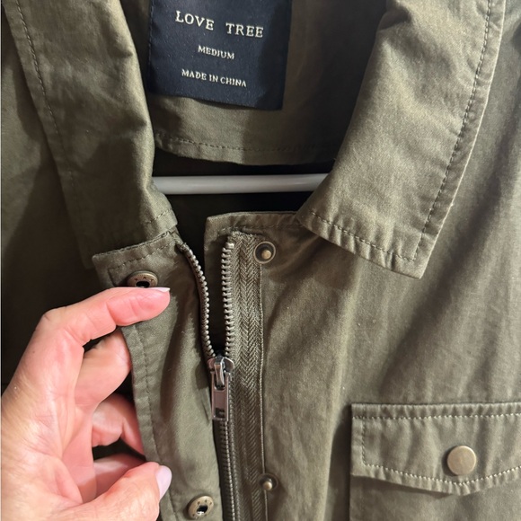 Love Tree Khaki Green Utility Jacket - Picture 1 of 4